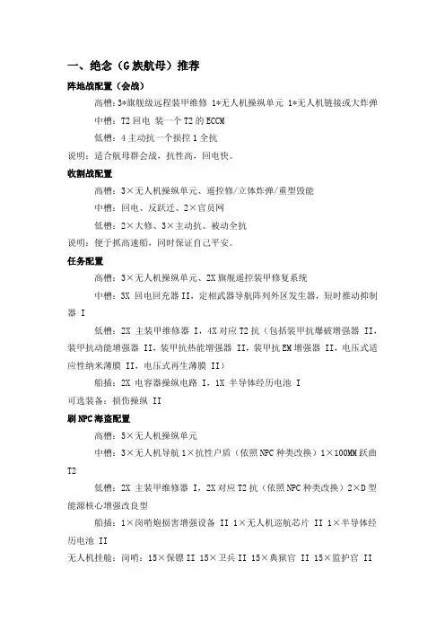 EVE舰船装配推荐