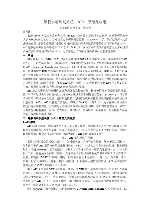 AIS(船舶自动识别系统)原理及应用