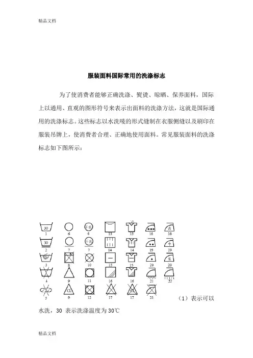(整理)服装面料国际常用的洗涤标志