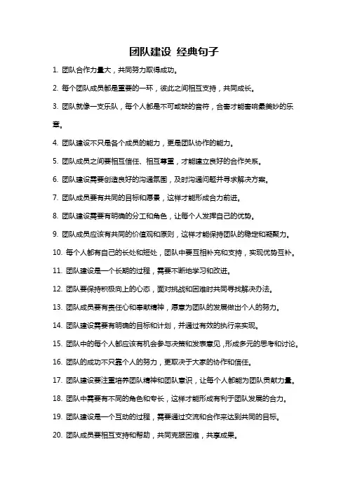 团队建设 经典句子