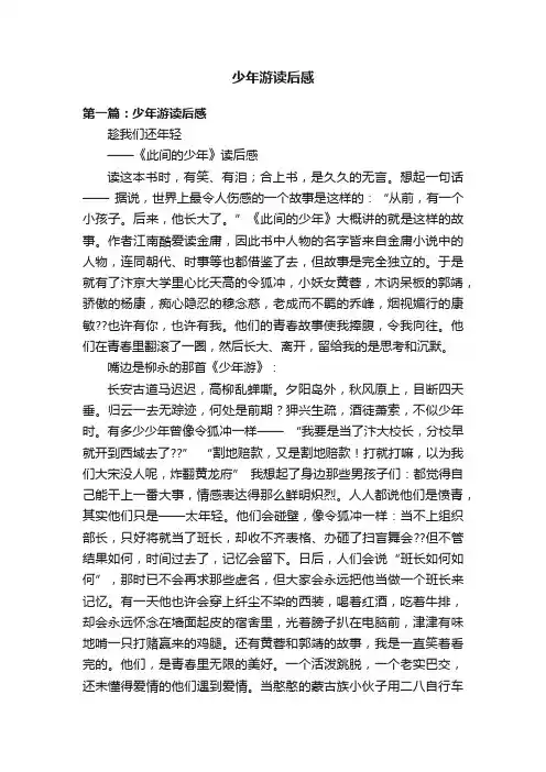 少年游读后感