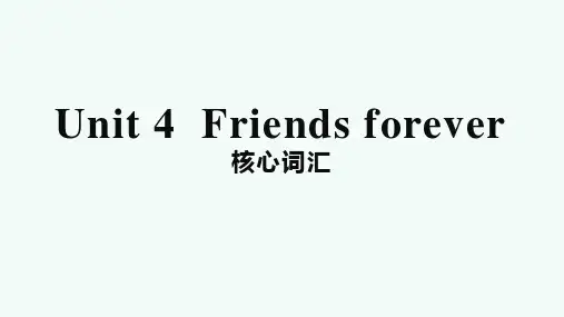 Unit4 Friends forever 核心词汇课件-高中英语外研版(2019)必修第一册