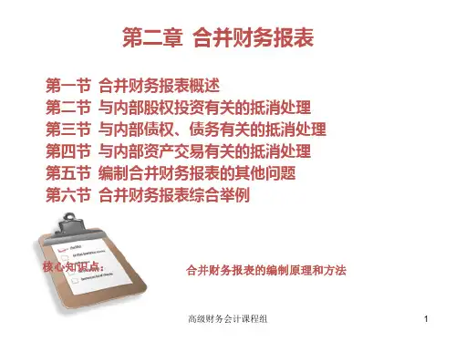 合并财务报表第一讲――概述及合并日抵消课件