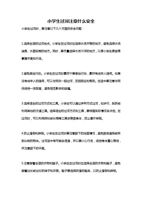 小学生过河注意什么安全