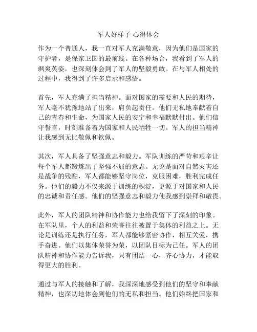 军人好样子 心得体会