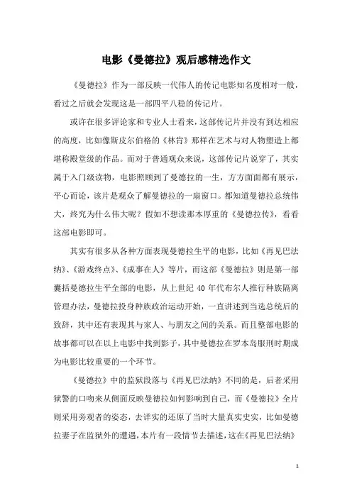 电影《曼德拉》观后感精选作文
