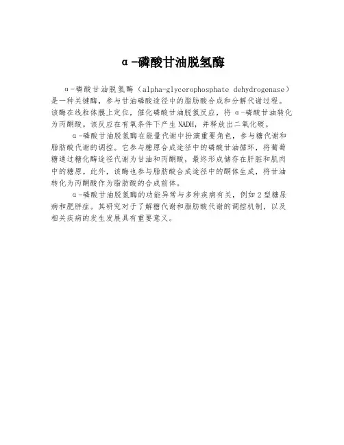 α-磷酸甘油脱氢酶