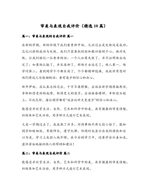 审美与表现自我评价(精选10篇)