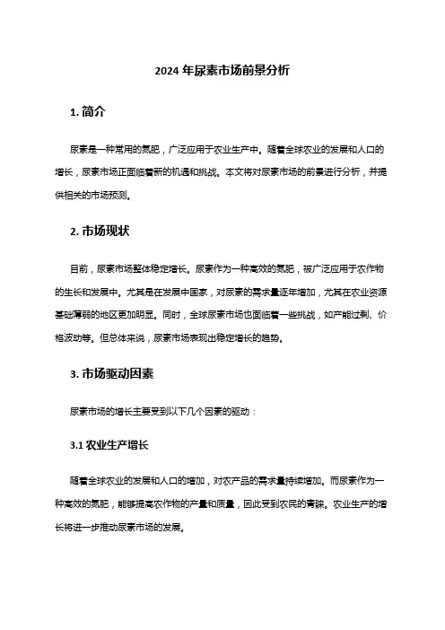 2024年尿素市场前景分析