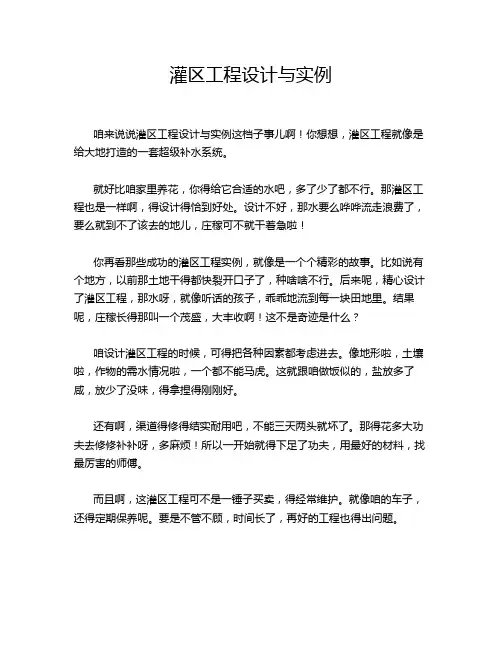 灌区工程设计与实例