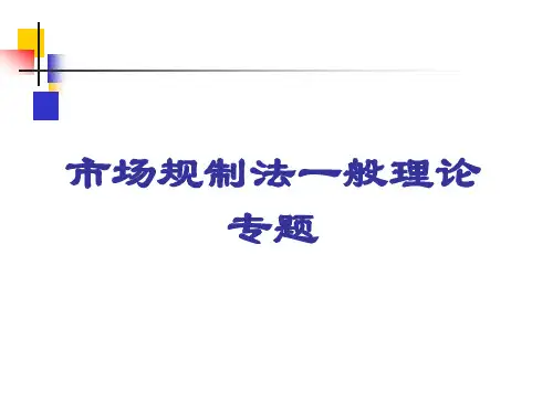 市场规制法一般理论专题