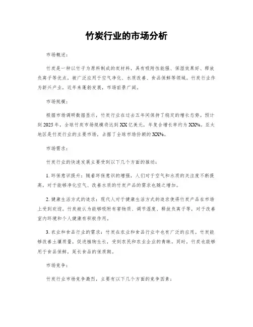 竹炭行业的市场分析