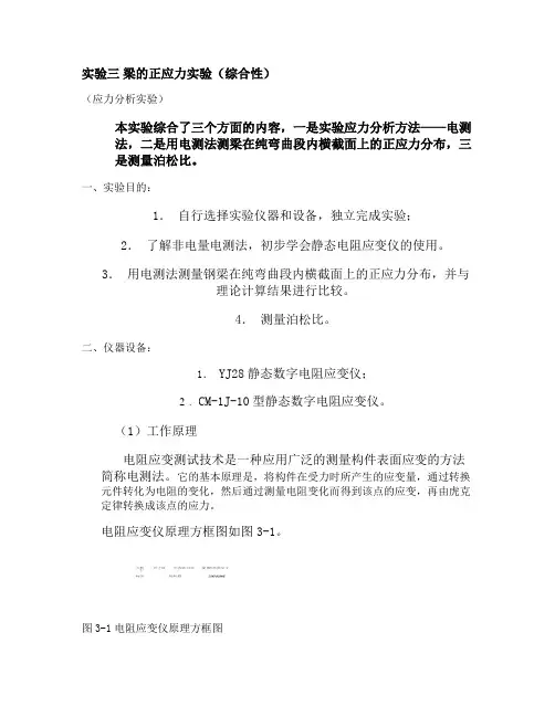 梁的正应力实验.