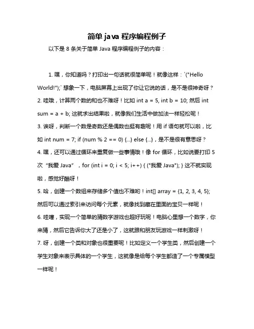 简单java程序编程例子