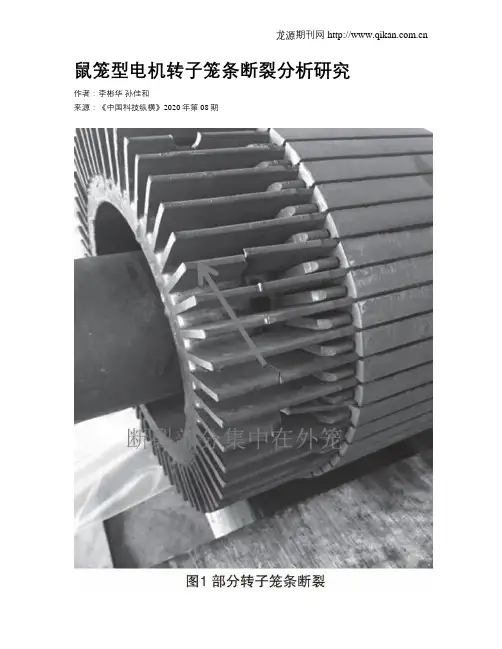 鼠笼型电机转子笼条断裂分析研究