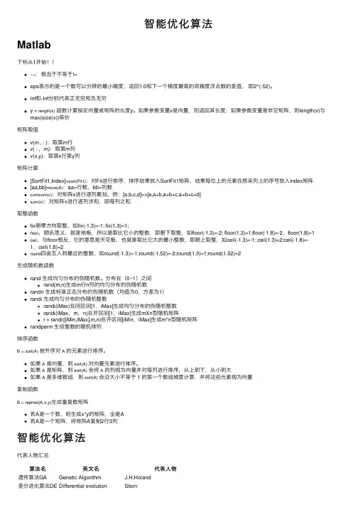 智能优化算法