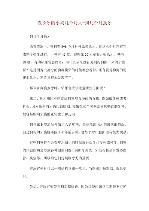 没长牙的小狗几个月大-狗几个月换牙