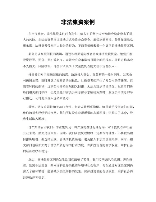 非法集资案例