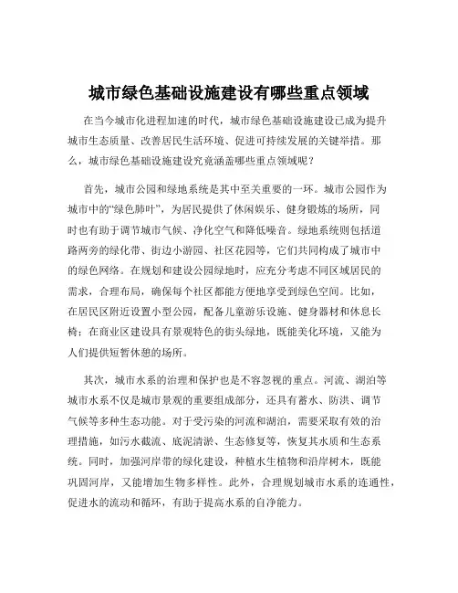 城市绿色基础设施建设有哪些重点领域