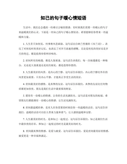 知己的句子暖心情短语