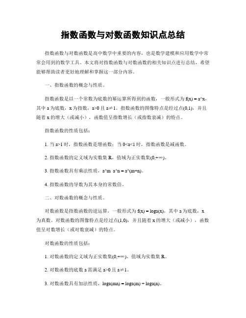 指数函数与对数函数知识点总结