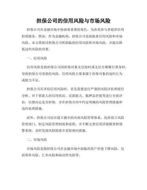 担保公司的信用风险与市场风险