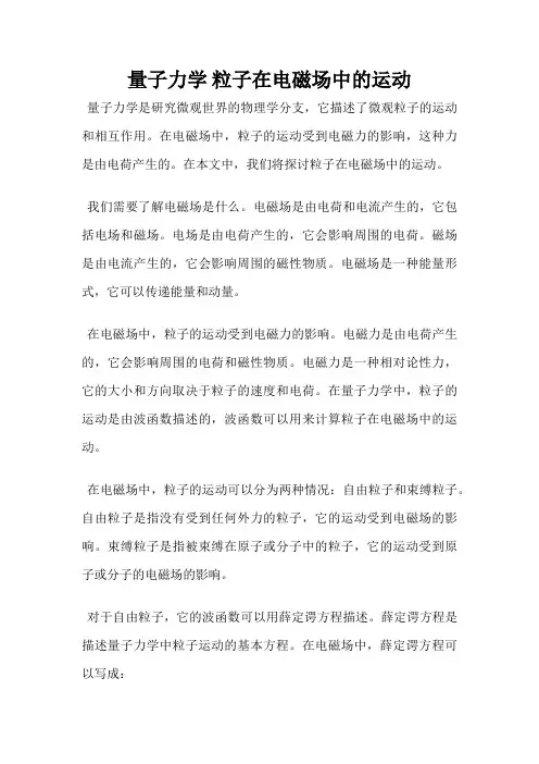 量子力学 粒子在电磁场中的运动