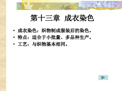 染整技术(第二册)课件第十三章成衣染色