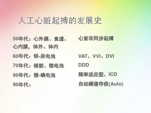 心脏起搏器适应证与应用课件