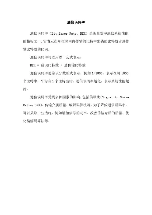通信误码率