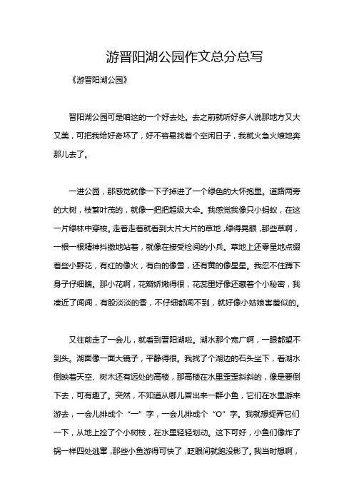 游晋阳湖公园作文总分总写