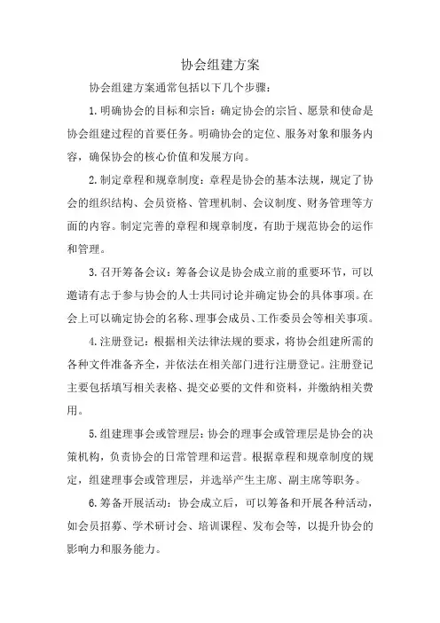 协会组建方案