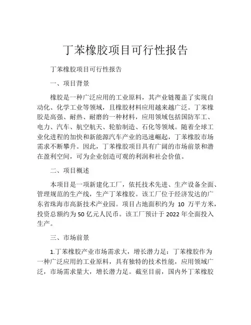 丁苯橡胶项目可行性报告
