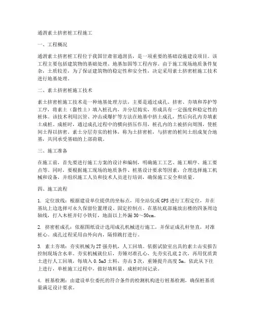 通渭素土挤密桩工程施工
