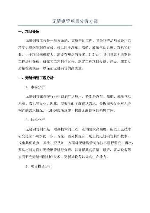 无缝钢管项目分析方案