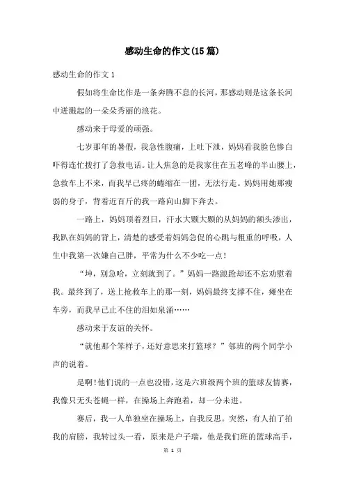 感动生命的作文(15篇)