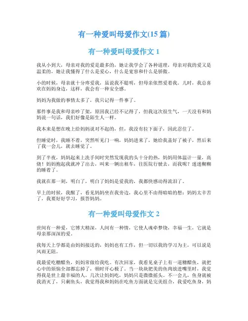 有一种爱叫母爱作文(15篇)