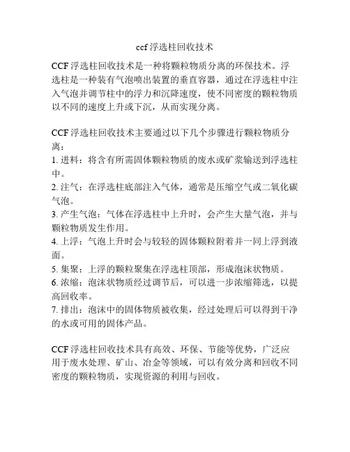 ccf 浮选柱回收技术
