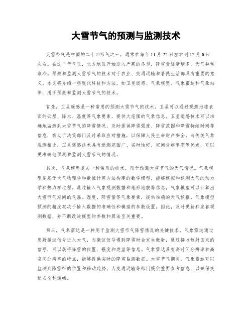 大雪节气的预测与监测技术
