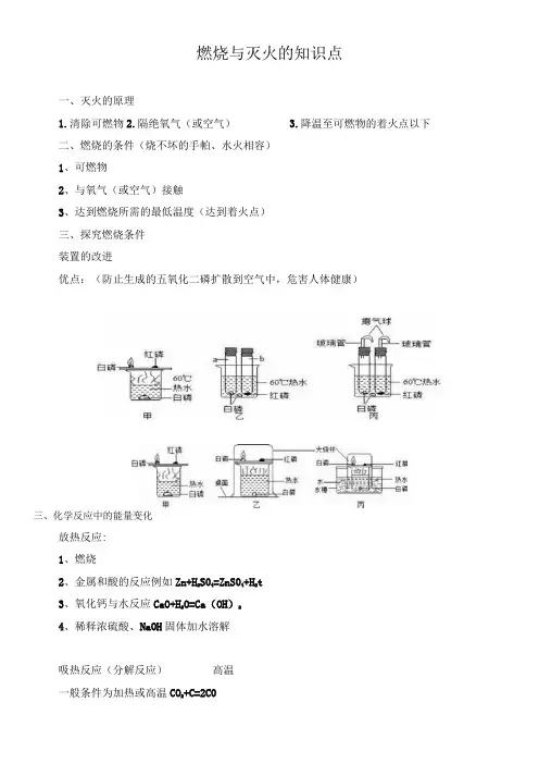 燃烧与灭火的知识点