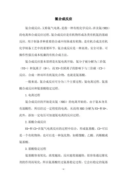 氨合成反应