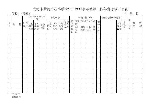 教师考核评估表