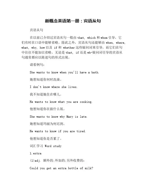 新概念英语第一册：宾语从句