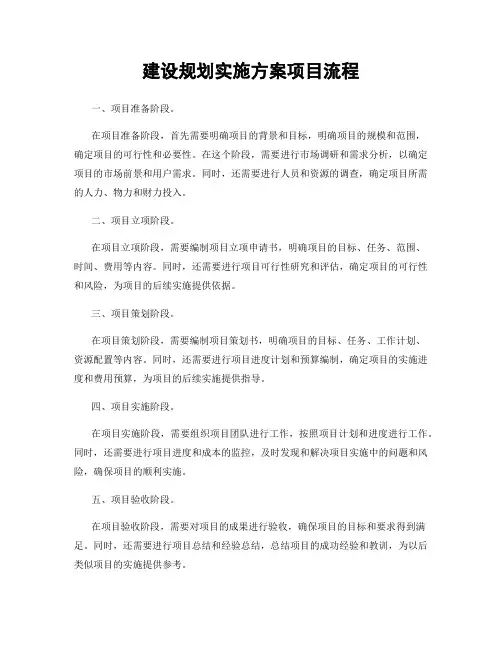 建设规划实施方案项目流程
