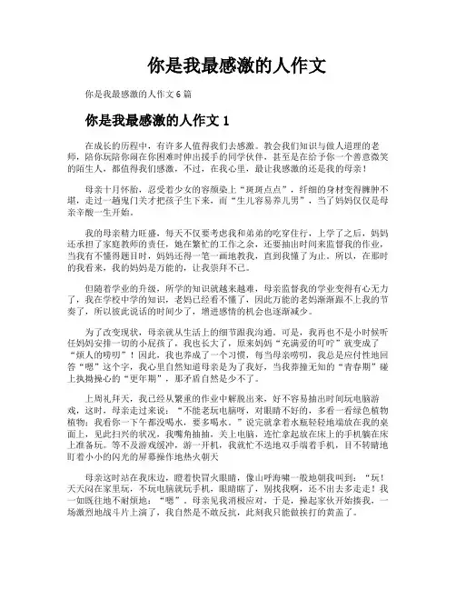 你是我最感激的人作文