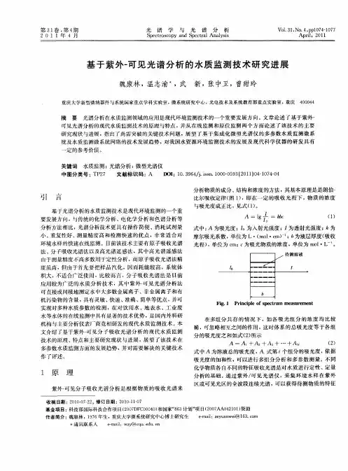 基于紫外-可见光谱分析的水质监测技术研究进展