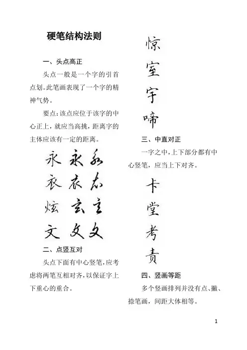 (参考资料)硬笔结构法则