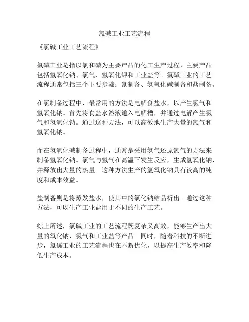 氯碱工业工艺流程