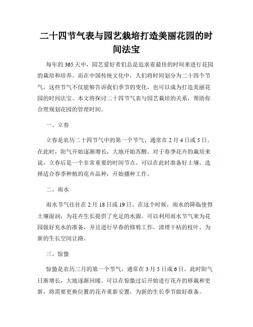 二十四节气表与园艺栽培打造美丽花园的时间法宝