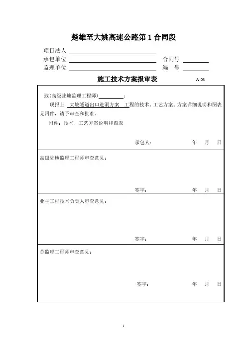 隧道出口进洞方案.
